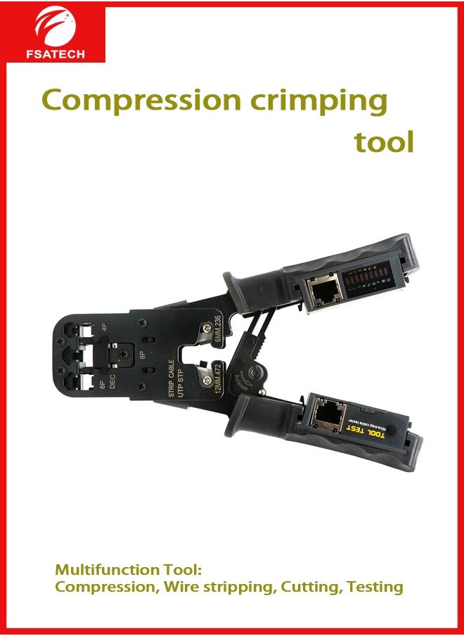 Multifunction crimping tool with lan cable tester