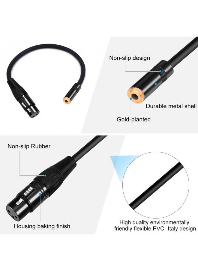 Devinal XLR to 1/8 Female Adapter, Balanced Mini-Jack(3.5mm) Female to Microphone Cable, 3.5mm Stereo TRS to XLR Female Transforming Cord Converter