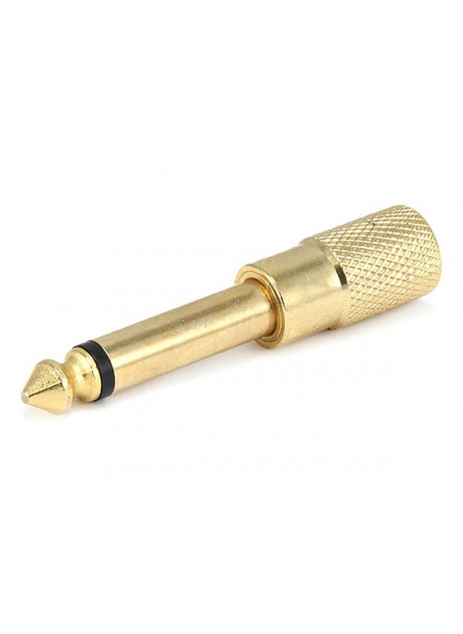 Monoprice Metal 6.35mm (1/4 Inch) Mono Plug to 3.5mm Stereo Jack Adaptor - Gold Plated