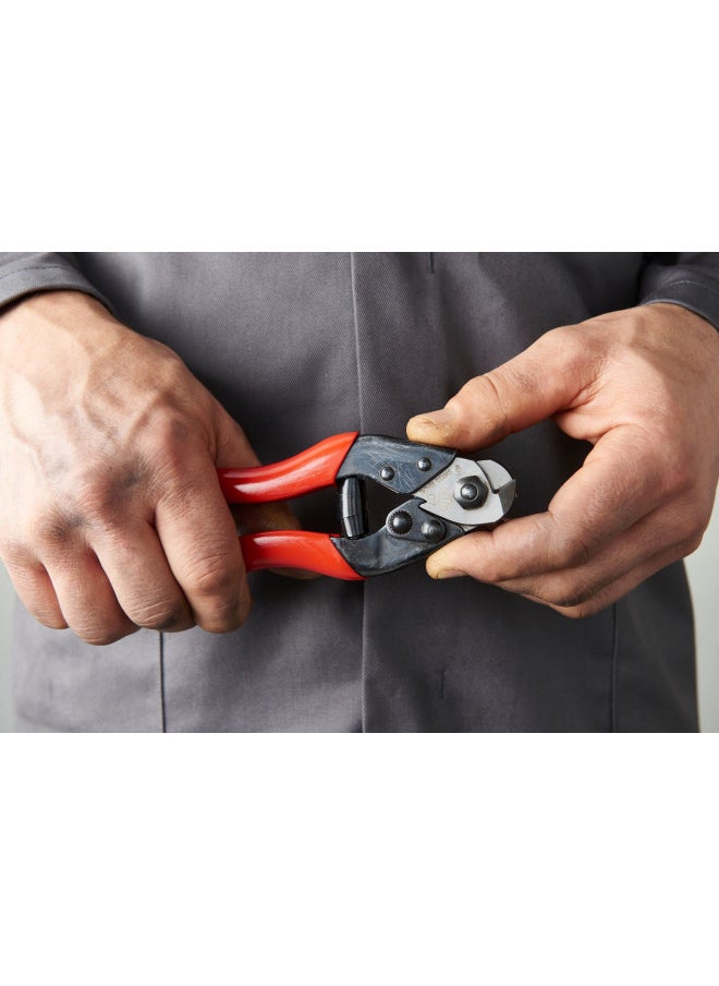 Felco Cable Cutter (F C3) - Felco Cable Cutter (F C7) - Heavy Duty Strength Steel Wire One-Hand Cable Cutter with Non-Slip Grip (7mm)