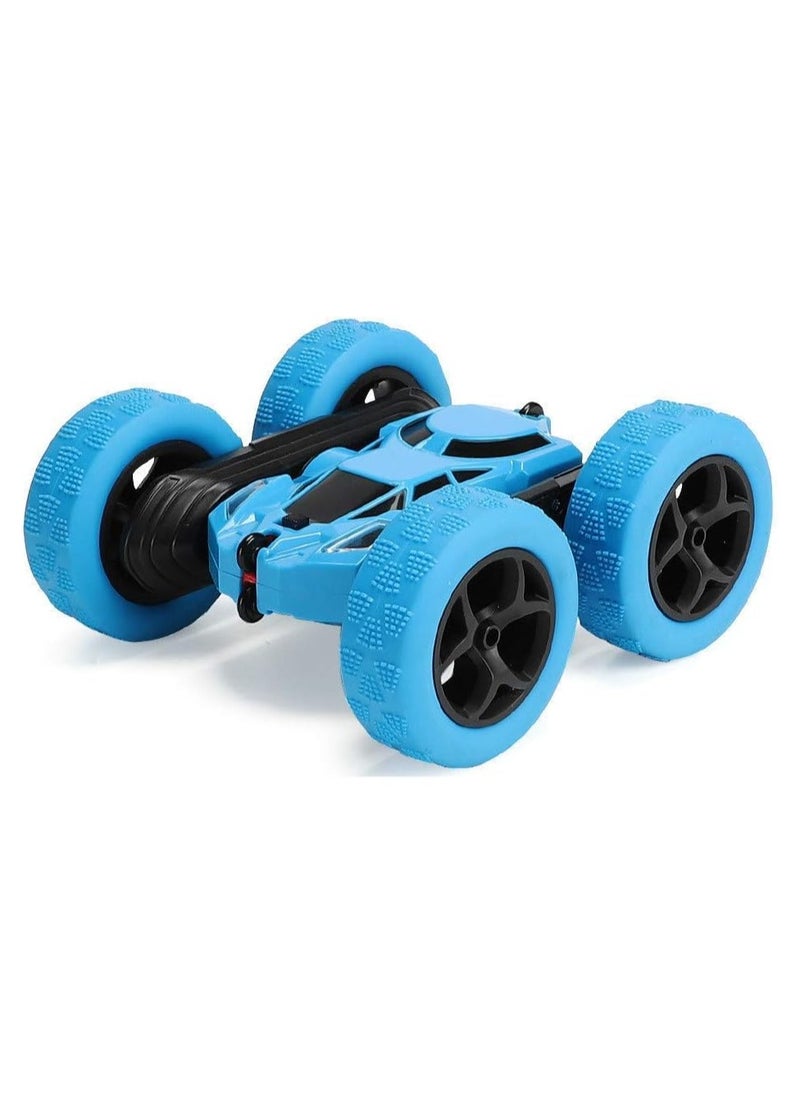 Remote Control Car Double Sided 360°Rotating 4WD RC Cars with Headlights 2.4GHz Electric Race Stunt Toy Car Rechargeable Toy Cars for Boys Girls Birthday (Blue)