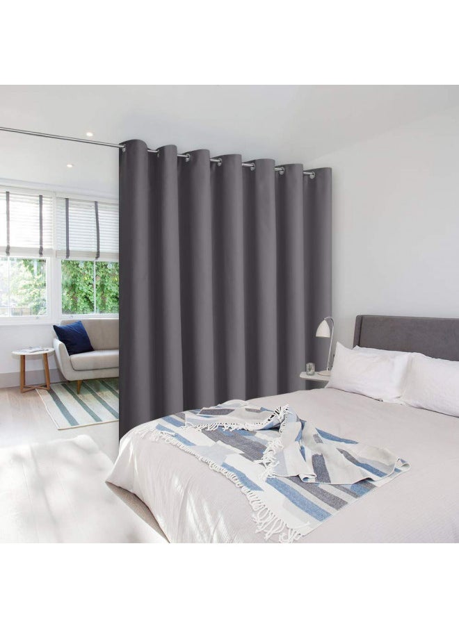 NICETOWN Closet Curtains Sound Blocking, Bedroom Privacy Room Divider Curtain Screen Partitions, Thermal Insulated Blackout Patio Sliding Door Divider Curtain (1 Panel, 8.3ft Wide by 7ft Long, Gray)