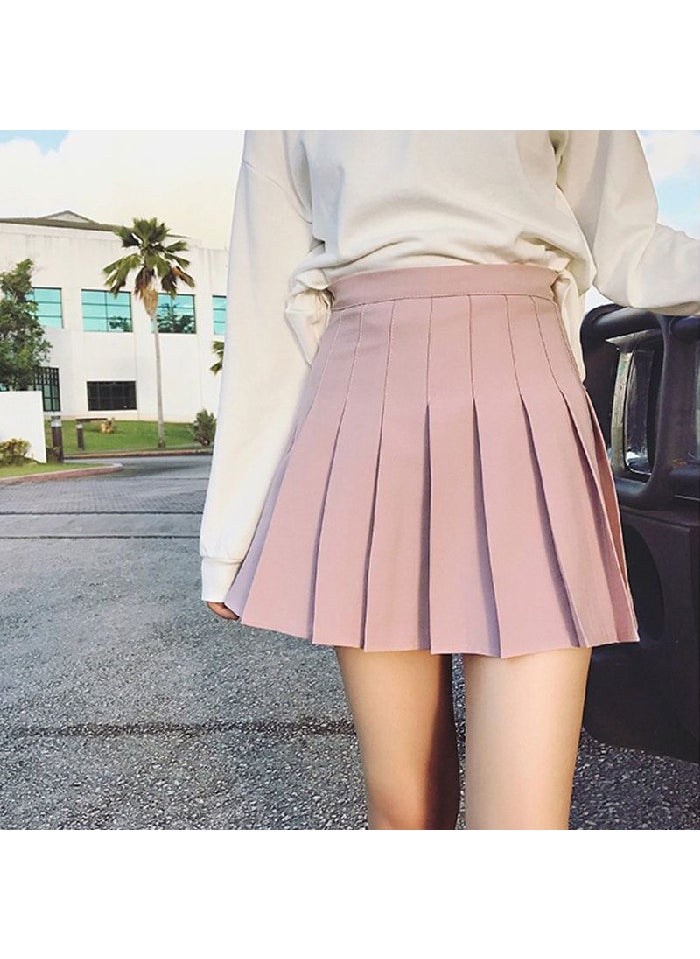 Knit T-Shirt JK Uniform Pleated Skirt Set deep khakis