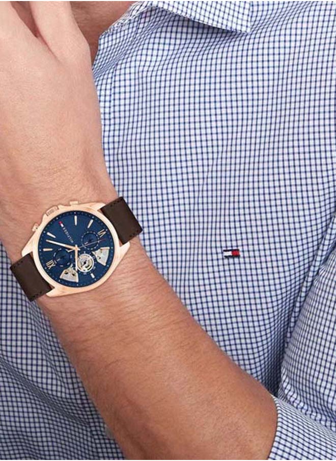 TOMMY HILFIGER ROUND ANALOG MEN'S BLUE CASE WATCH - 1710645