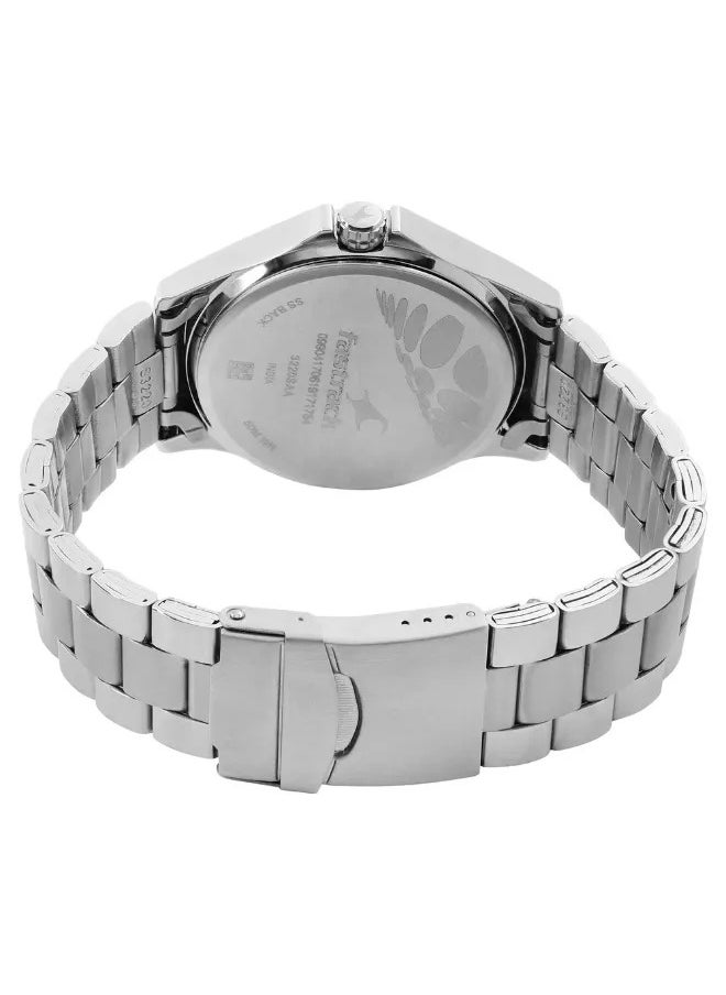 Men's Analog Round Shape Stainless Steel Wrist Watch - 3220SM01 - 49 Mm