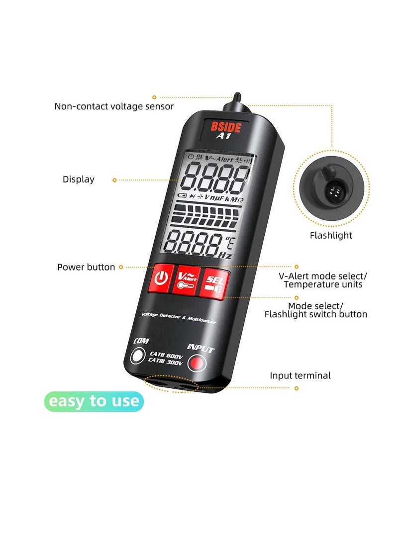 Automatic Anti-Burn Intelligent Digital Multimeter Zero and Fire Wires Tester Non Voltage Detector Fast Accurately Measures Voltage Current Conductor On/Off Color Ring Resistance