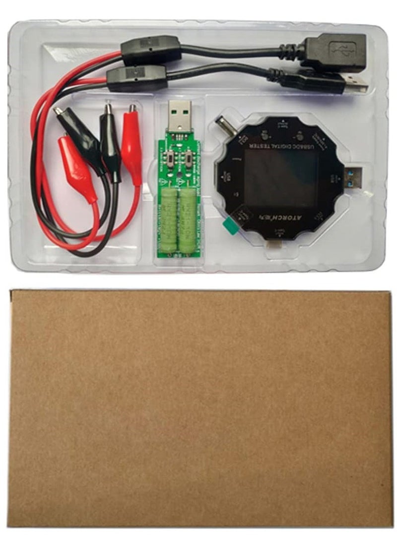 3-in-1 USB C Tester, Voltage, Current, Power, Resistance and Capacity Detector, Color Screen IPS Digital Multimeter, USB Load, Compatible with PD2.0/PD3.0, QC2.0/QC3.0, Includes Clip Cable Support