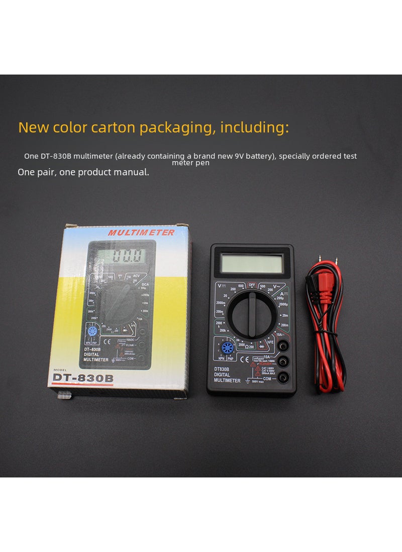 dedicated DT830B digital multimeter mini Universal handheld multimeter electrical instrumentBlack Black