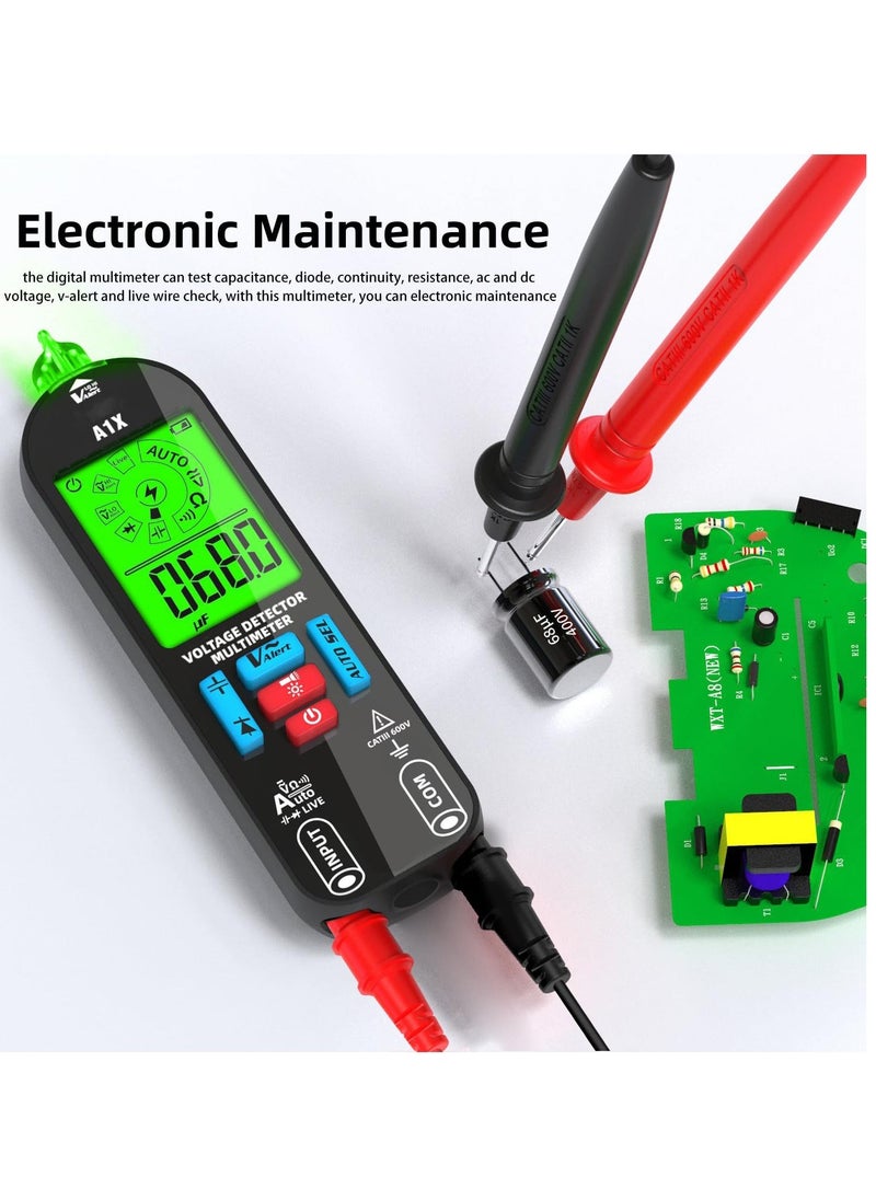 Smart Digital Multimeter, Rechargeable Voltmeter, Capacitance Diode Current Resistance Continuity Frequency AC DC Voltage Tester