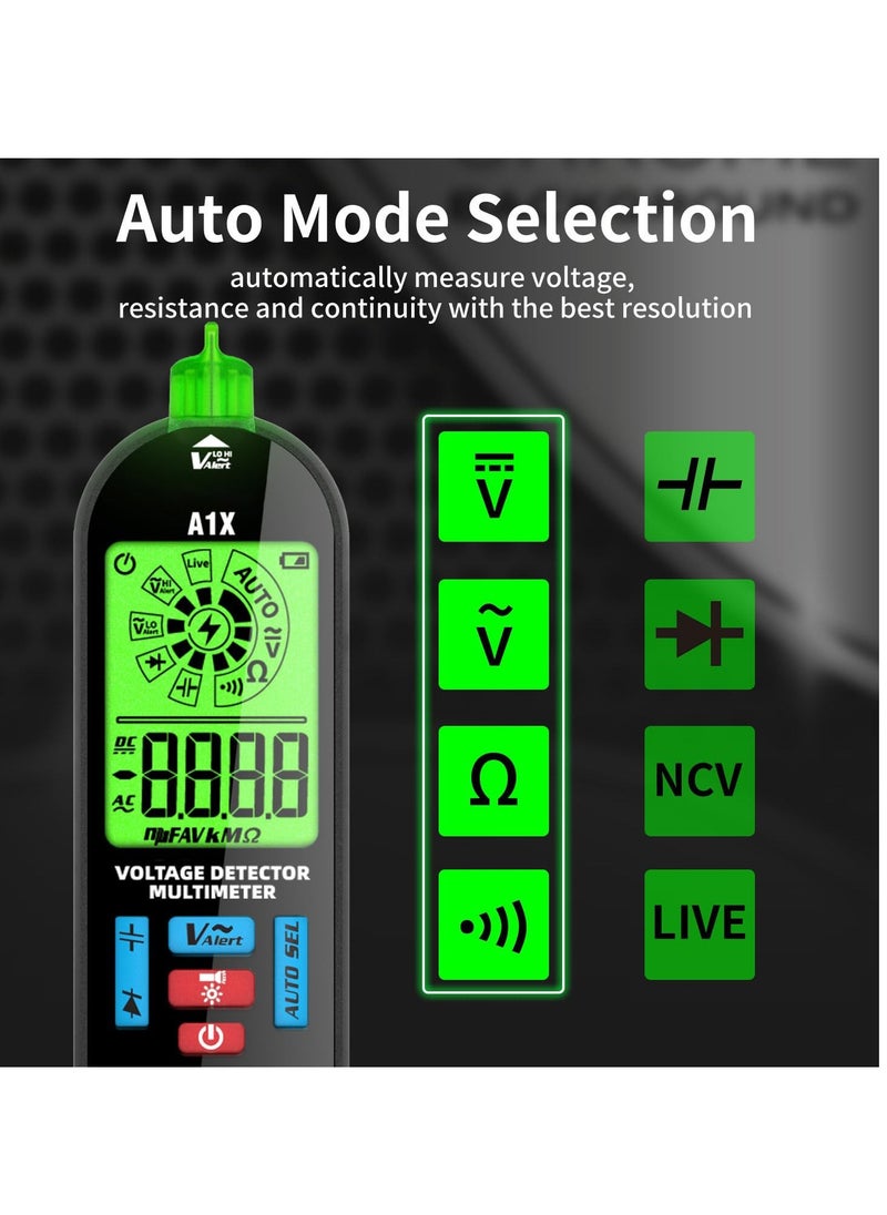 Smart Digital Multimeter, Rechargeable Voltmeter, Capacitance Diode Current Resistance Continuity Frequency AC DC Voltage Tester