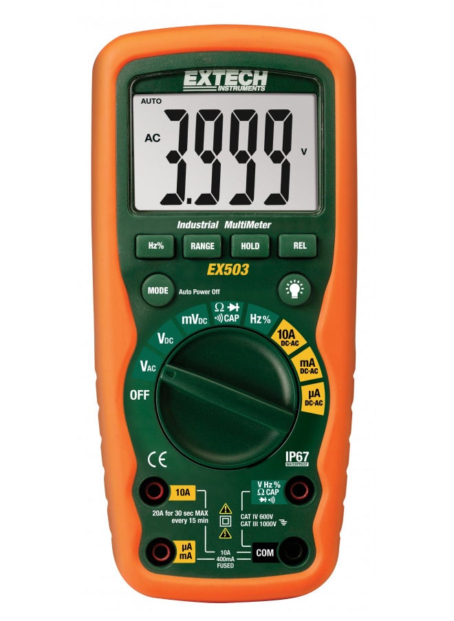 Extech EX503 Waterproof 600V Industrial MultiMeter