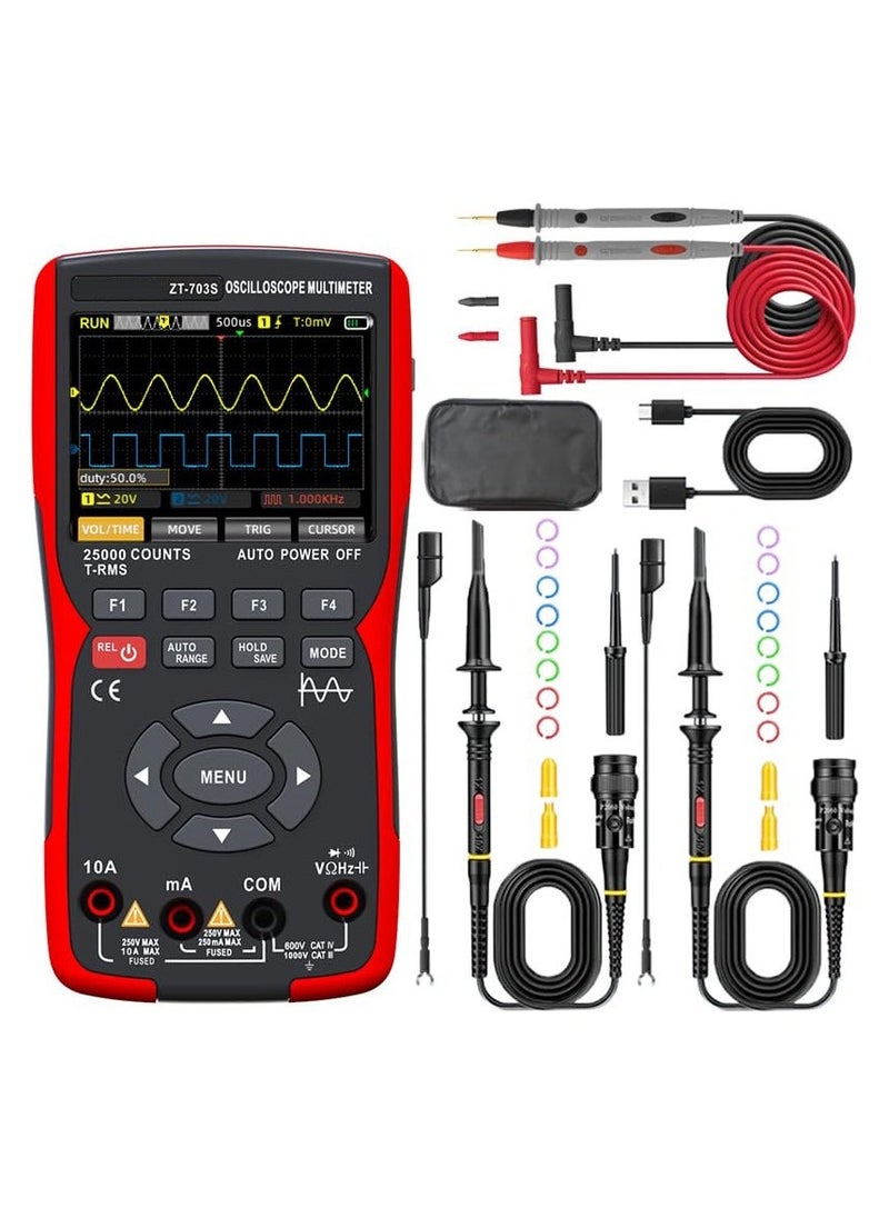 3in1 Digital Multimeter Tester, Multi Tester, Smart Measurement, Auto-Ranging Voltmeter, LCD Display, Tester with Dual-Channel Oscilloscope, Voltage, Current, Resistance, Continuity, Diode