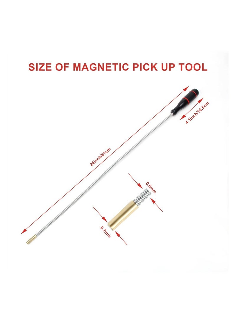 2 Pack Bendable and Flexible Magnet Tool 24 Inch Versatile Magnet Sweeper for Difficult-to-Reach Home Sink Drains Car Keys Bolts