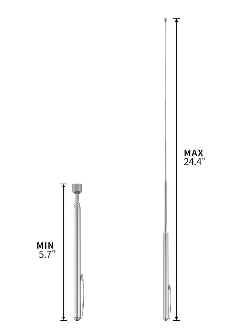 5LBs Telescoping Magnetic Pickup Tool, with Pen Clip Design, Magnet Stick Rod Extendable 5.7