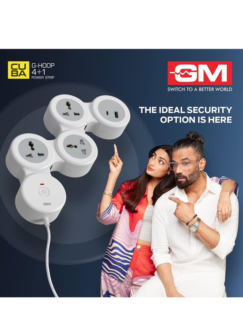 G-Hoop 4+1 Spike Guard with USB Ports – Master Switch & Overload Protection for Enhanced Safety and Convenience
