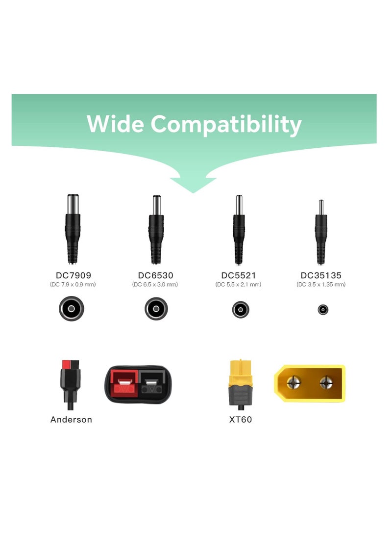 6-in-1 Solar Connector Kit, Solar Panel Adapter Kit  with Female and Male Connectors, Universal Solar Adapter Cable Compatable for Solar Panel & Solar Power Staion