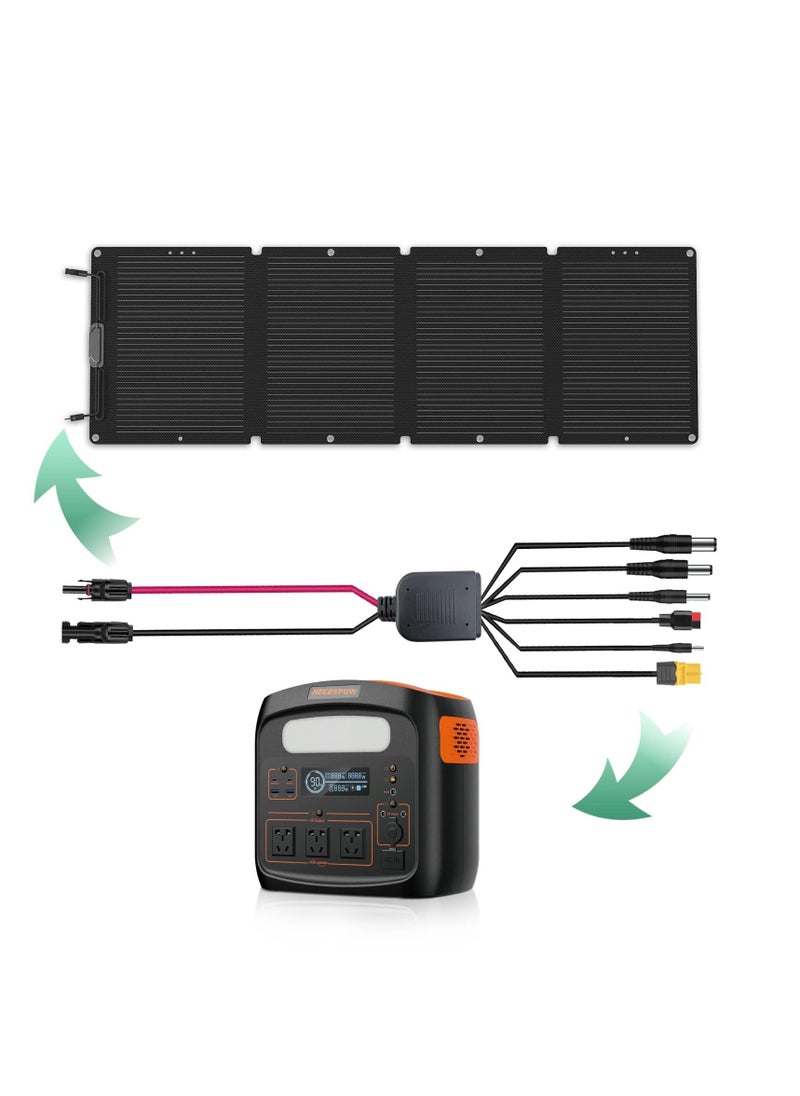 6-in-1 Solar Connector Kit, Solar Panel Adapter Kit  with Female and Male Connectors, Universal Solar Adapter Cable Compatable for Solar Panel & Solar Power Staion