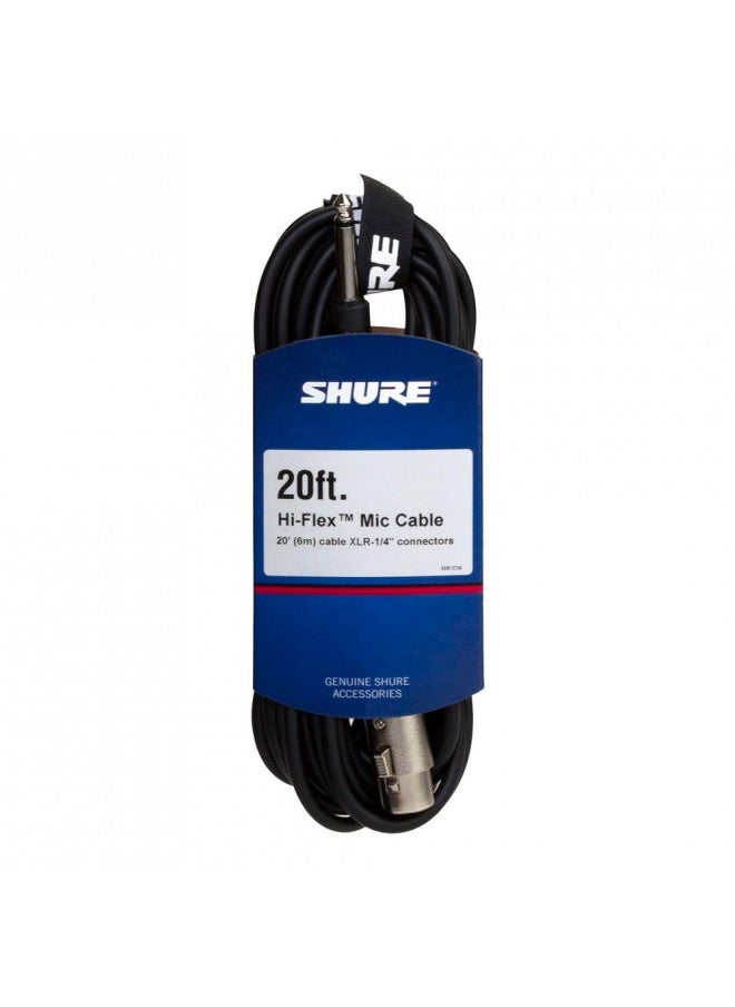 Shure C20AHZ 20-Feet Cable with 1/4-Inch Phone Plug on Equipment End (Pin 2 Hot)