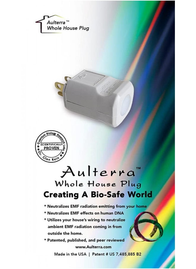 Aulterra EMF Neutralizer Whole House Plug to Neutralize Harmful Effects of EMFs in The Home Including 5G