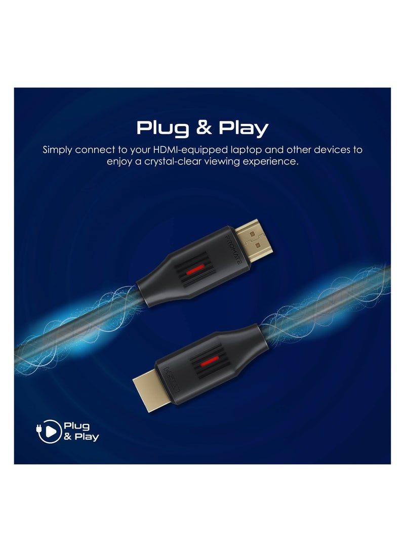 HDMI 2.0 Cable, 4K@60Hz HDMI to HDMI Slim 3m Cable with 3D Video Support, 18Gbps Bandwidth, Ethernet Support and Gold-Plated Connectors for Laptops, Smart TVs, Monitors, ProLink4K60-300 Black