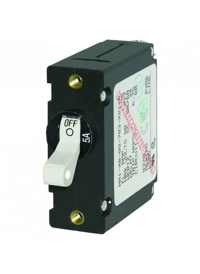 Blue Sea Systems 7202 AC / DC Single Pole Magnetic World Circuit Breaker, Black