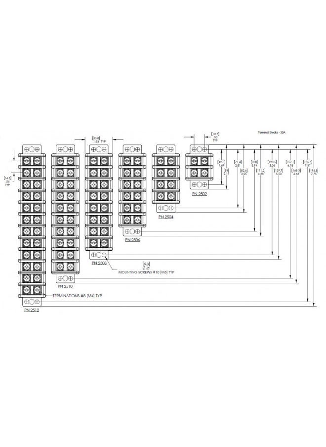 Blue Sea Systems 2506 6 Circuit Terminal Block, 30A