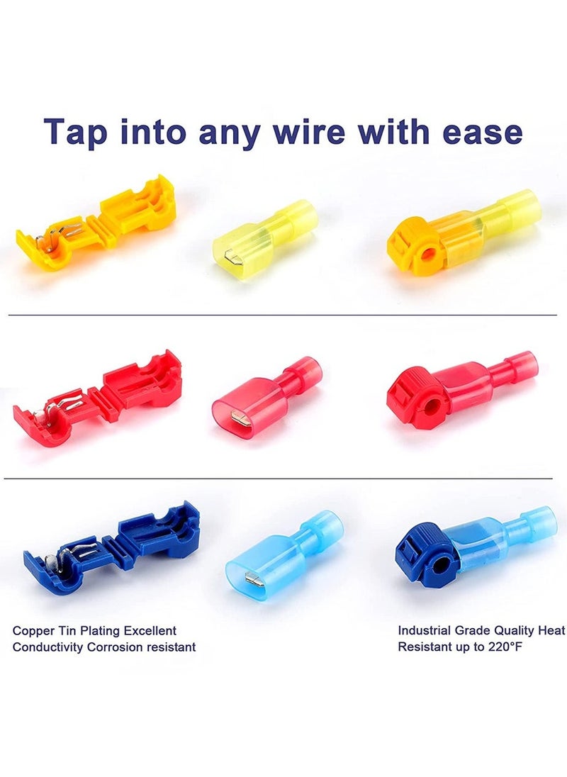 120 T-Tap Wire Connector Terminal Insulation Male Quick Disconnect Spade Terminal Classification Kit