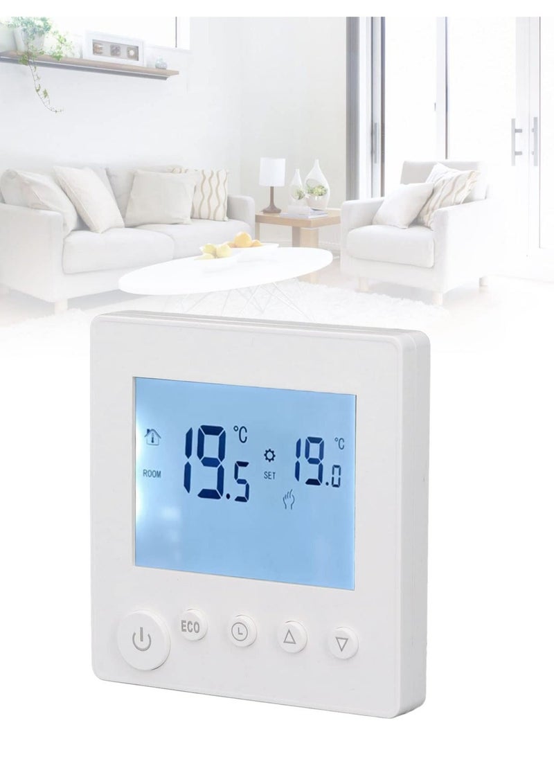 Smart Thermostat 16A LCD Display Non Programmable Thermostat for Home Digital Thermostat with NTC Temperature Sensor 2 Wire Thermostat for Heat Control Ideal for Smart Home