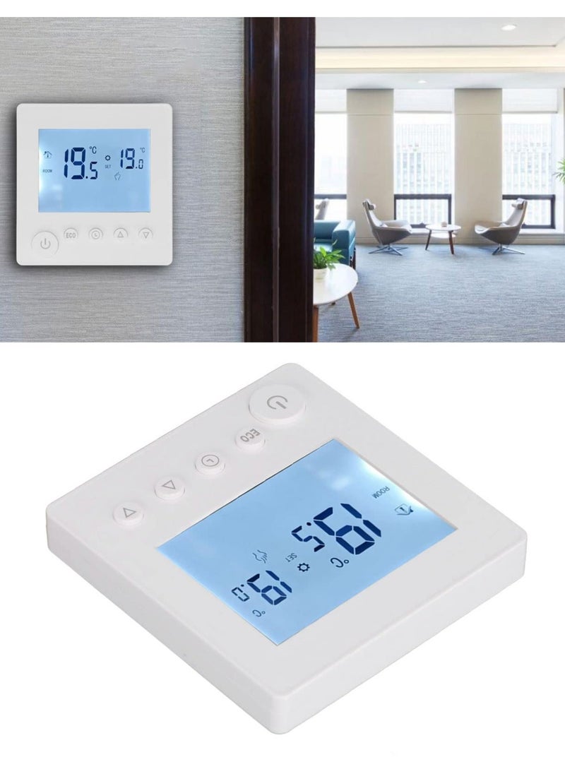 Smart Thermostat 16A LCD Display Non Programmable Thermostat for Home Digital Thermostat with NTC Temperature Sensor 2 Wire Thermostat for Heat Control Ideal for Smart Home