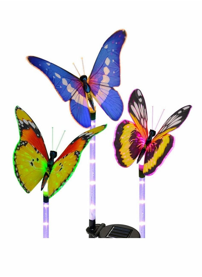 Outdoor Solar Garden Lights, 2 Pack Solar Metal Butterfly Decorative Lights, Newest Colorful LED Waterproof Solar Stake Lights for Garden, Patio, Yard, Lawn, Walkway, Butterfly Garden Decoration
