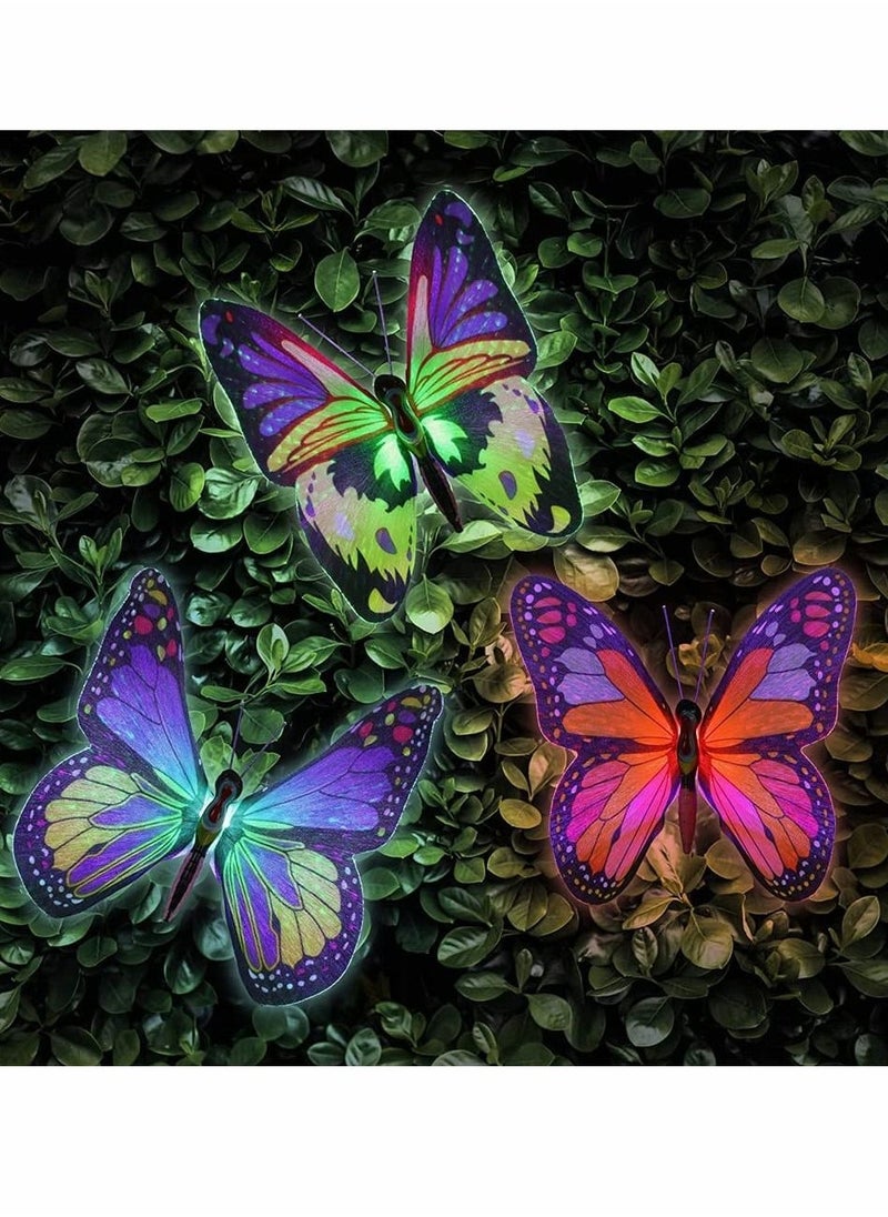 Outdoor Solar Garden Lights, 2 Pack Solar Metal Butterfly Decorative Lights, Newest Colorful LED Waterproof Solar Stake Lights for Garden, Patio, Yard, Lawn, Walkway, Butterfly Garden Decoration