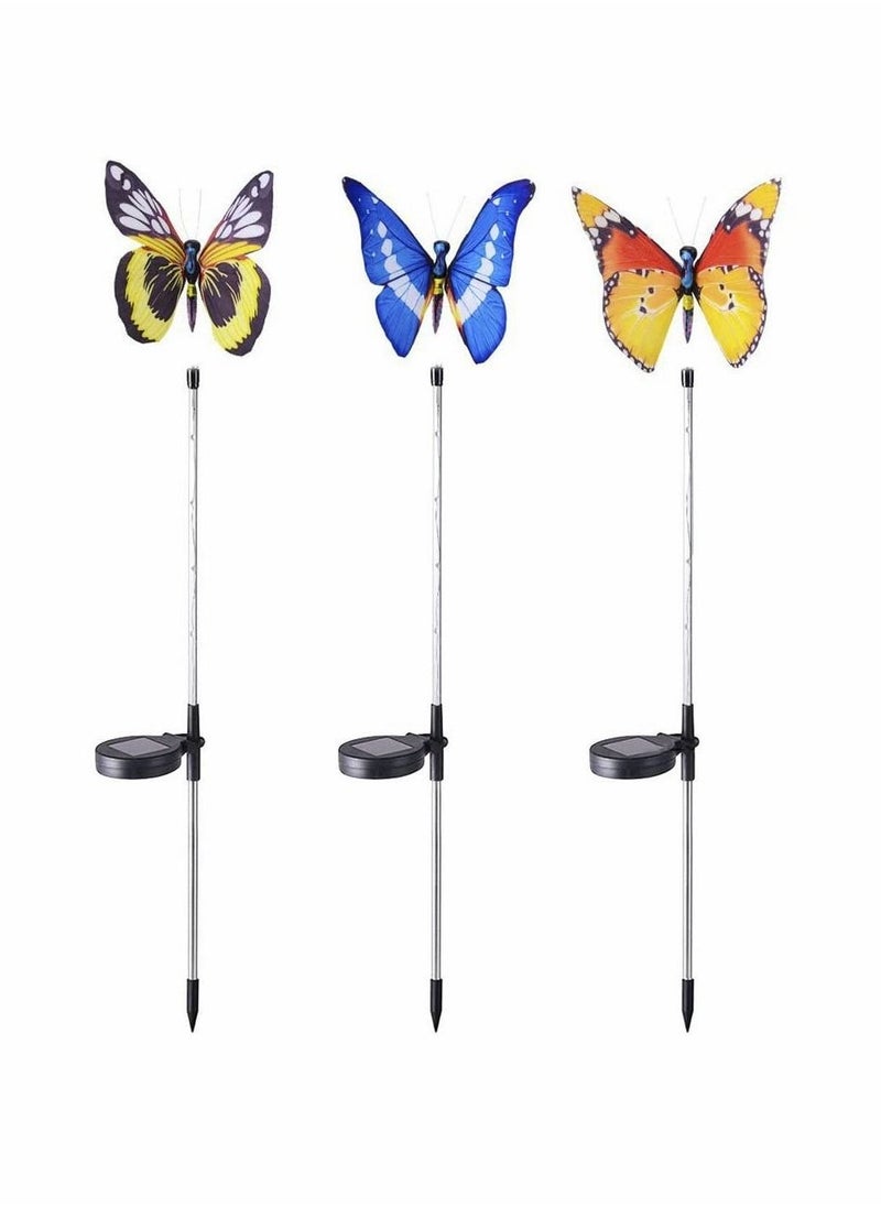 Outdoor Solar Garden Lights, 2 Pack Solar Metal Butterfly Decorative Lights, Newest Colorful LED Waterproof Solar Stake Lights for Garden, Patio, Yard, Lawn, Walkway, Butterfly Garden Decoration