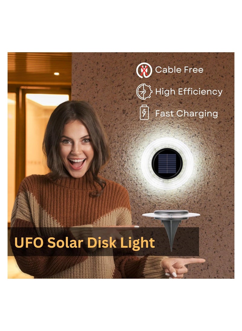 Solar Ground Lights Outdoor Waterproof 28 LED, Bright Solar Powered Landscape Lights, Solar Lights for Outside Pathway, Wall, Deck, Fence (Cold White, 1 Pack)