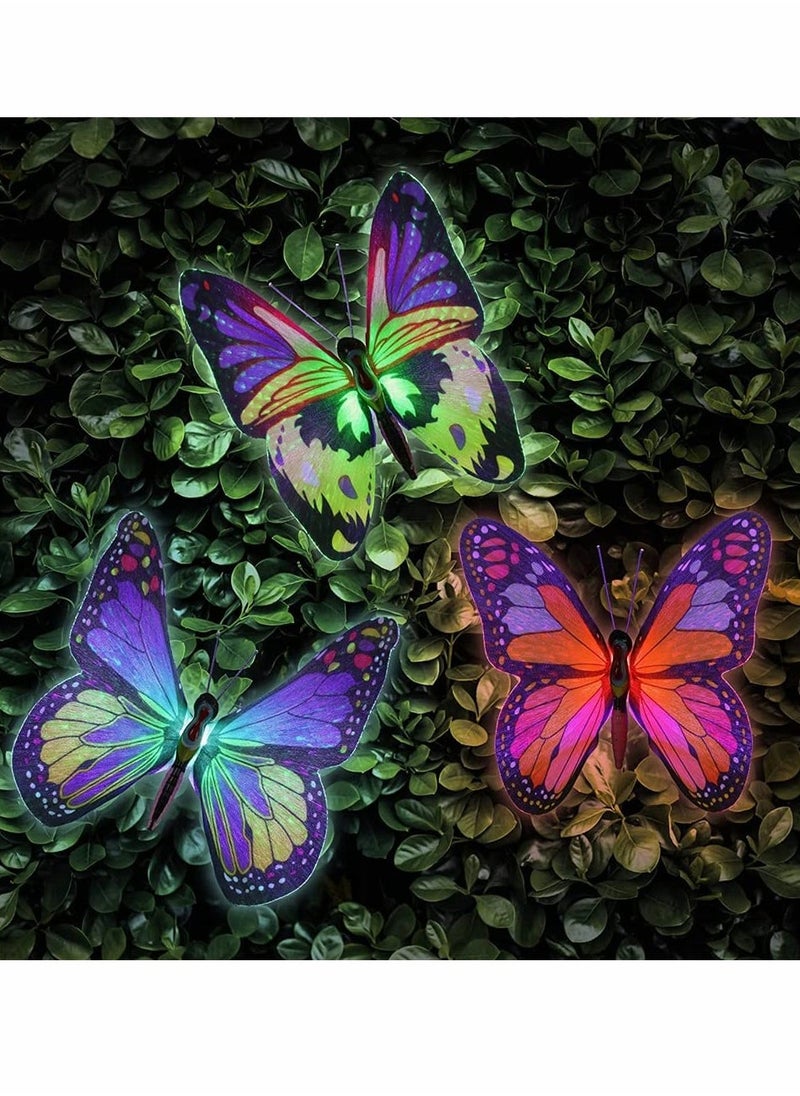 Outdoor Solar Garden Lights, 2 Pack Solar Metal Butterfly Decorative Lights, Newest Colorful LED Waterproof Solar Stake Lights for Garden, Patio, Yard, Lawn, Walkway, Butterfly Garden Decoration