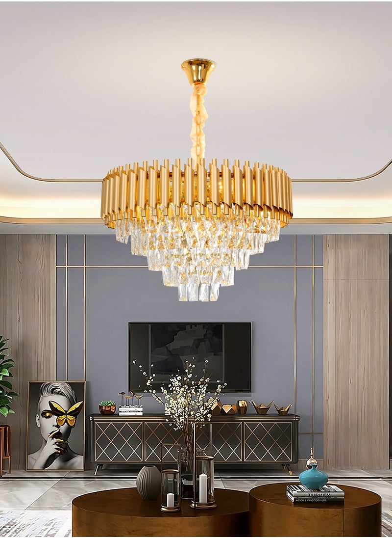 Golden Crystal Chandelier, Elegant Lighting Fixture Round Luminaire, Luxurious Ceiling Light, Bedroom Luxury Light, Modern Crystal Lighting, Golden Pendant, Sparkling Pendant Light