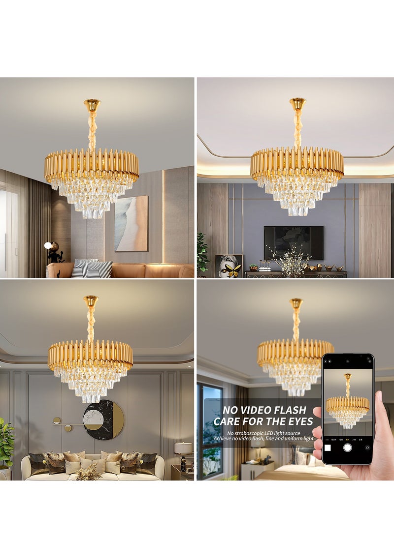 Golden Crystal Chandelier, Elegant Lighting Fixture Round Luminaire, Luxurious Ceiling Light, Bedroom Luxury Light, Modern Crystal Lighting, Golden Pendant, Sparkling Pendant Light