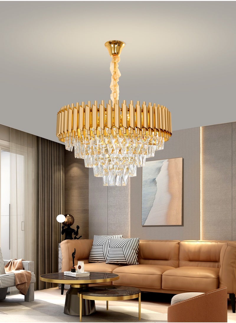 Golden Crystal Chandelier, Elegant Lighting Fixture Round Luminaire, Luxurious Ceiling Light, Bedroom Luxury Light, Modern Crystal Lighting, Golden Pendant, Sparkling Pendant Light