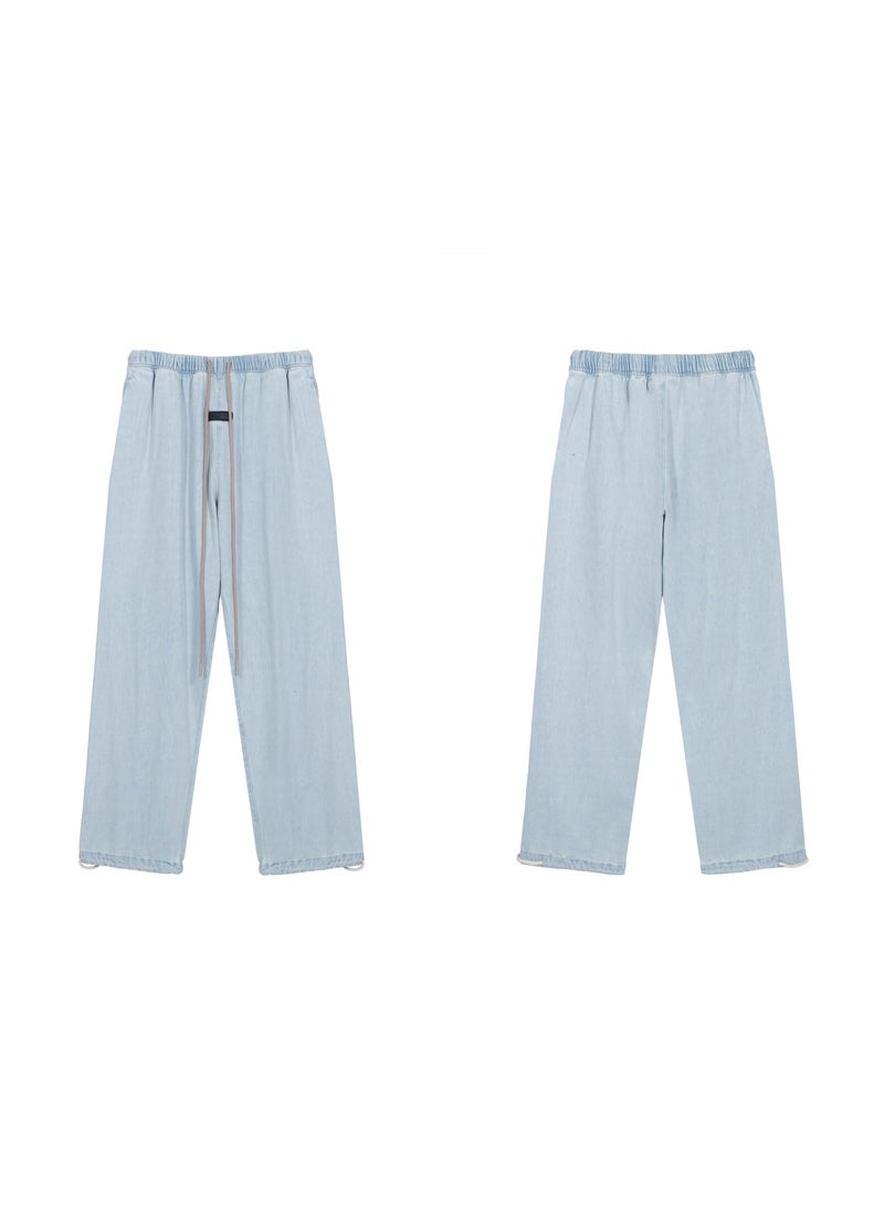 Essentials FOG Cotton Drawstring Joggers for Men Light blue