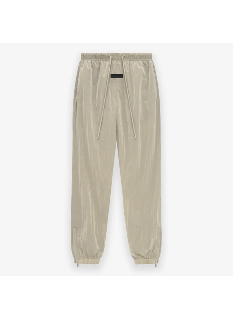 ESSENTIAS Pleated Nylon Joggers Metal Zip Casual Mens Pants Spring Garden Yellow