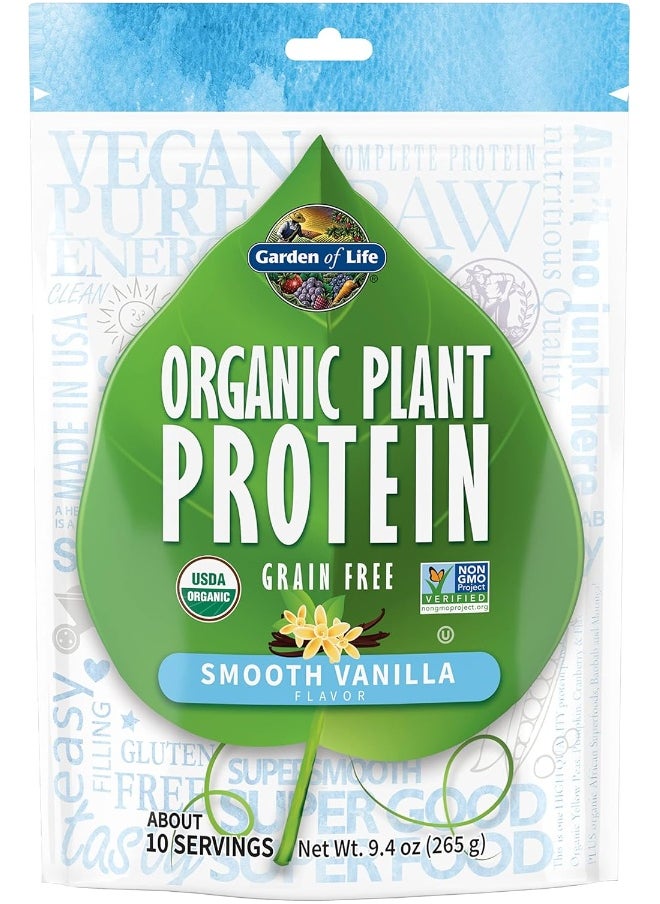 Organic Protein Powder Vegan Plant-Based Protein Powder Vanilla 9.4 Oz 265G Powder