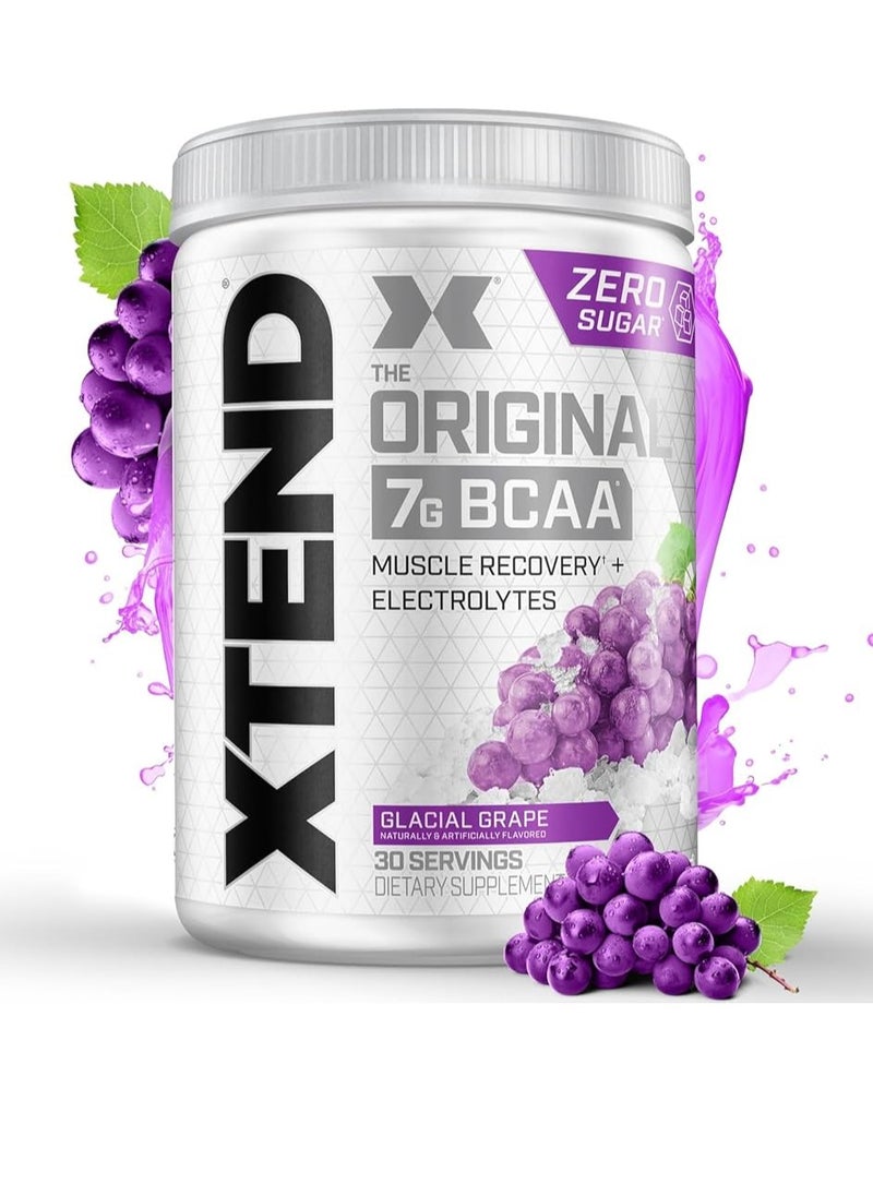 XTEND Original BCAA Powder - Glacial Grape, Muscle Recovery with 7g BCAA & Electrolytes, Zero Sugar, 30 Servings