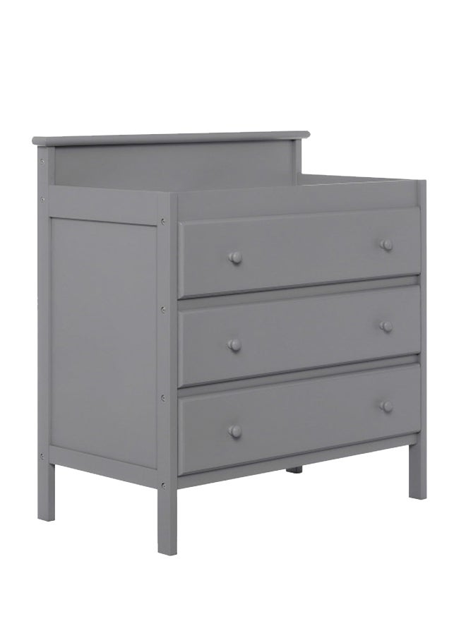 Mason Modern Changing Table With Free Changing Pad In Steel Grey, Three Spacious Drawers, Made Of New Zealand Pinewood, Includes 1