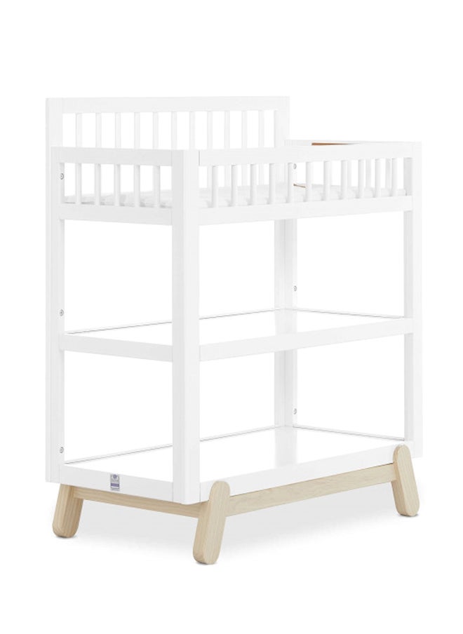 Hygge Changing Table In Weathered Vintage Oak, Greenguard Gold & Jpma Certified, Comes With Safety Belts & 1‚Changing Pad, Easy To Clean, Safe Wooden Furniture