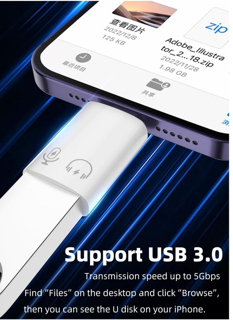 2 Pack Lightning to USB C Adapter, USB C/USB 3.0 Female to Lightning Male OTG Adapter for iPhone/iPad, Support Connect Card Reader, U Disk, USB Flash Drive, Keyboard, Mouse and More