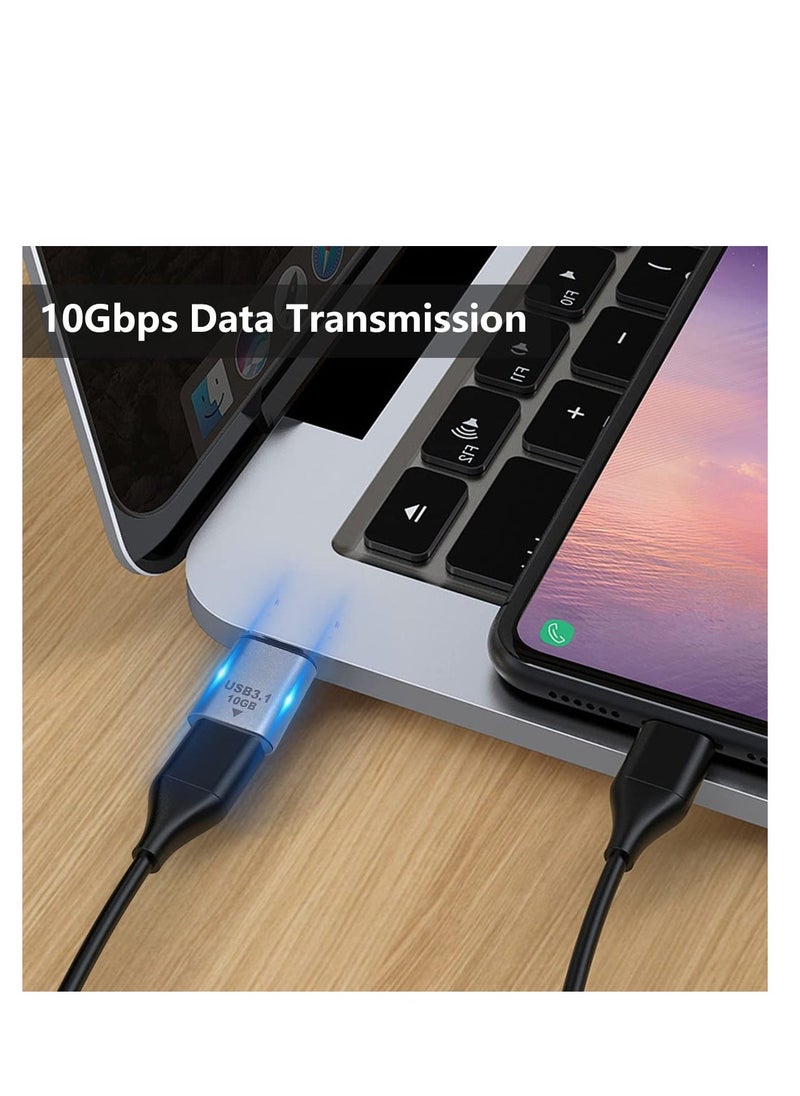 2 Pack USB Male to USB Type C Female Adapter, 3.1 USB A to C Adapter, OTG Fast Charging, Suitable for iphone, Laptop, Power, MacBook