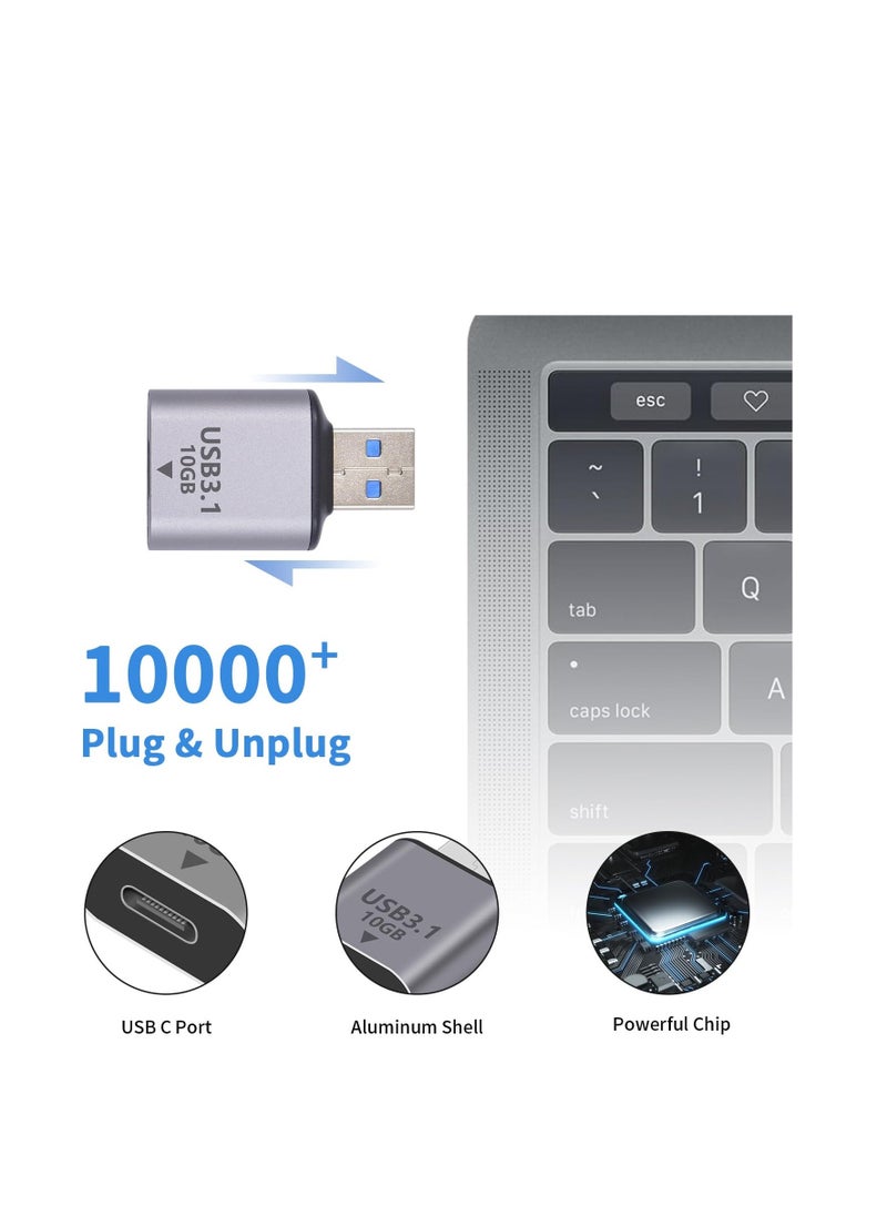 2 Pack USB Male to USB Type C Female Adapter, 3.1 USB A to C Adapter, OTG Fast Charging, Suitable for iphone, Laptop, Power, MacBook