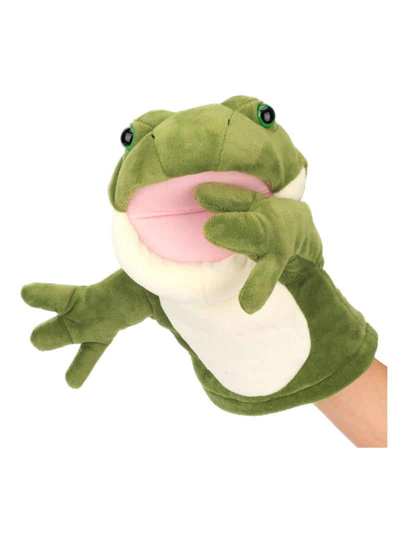 Hand Puppets Plush Toys,  Frog Open Mouth Hand Puppets Plush Animal Toys Movable Mouth Plush Stuffed Animal Toy for Creative Birthday Gift for Kids (10'')