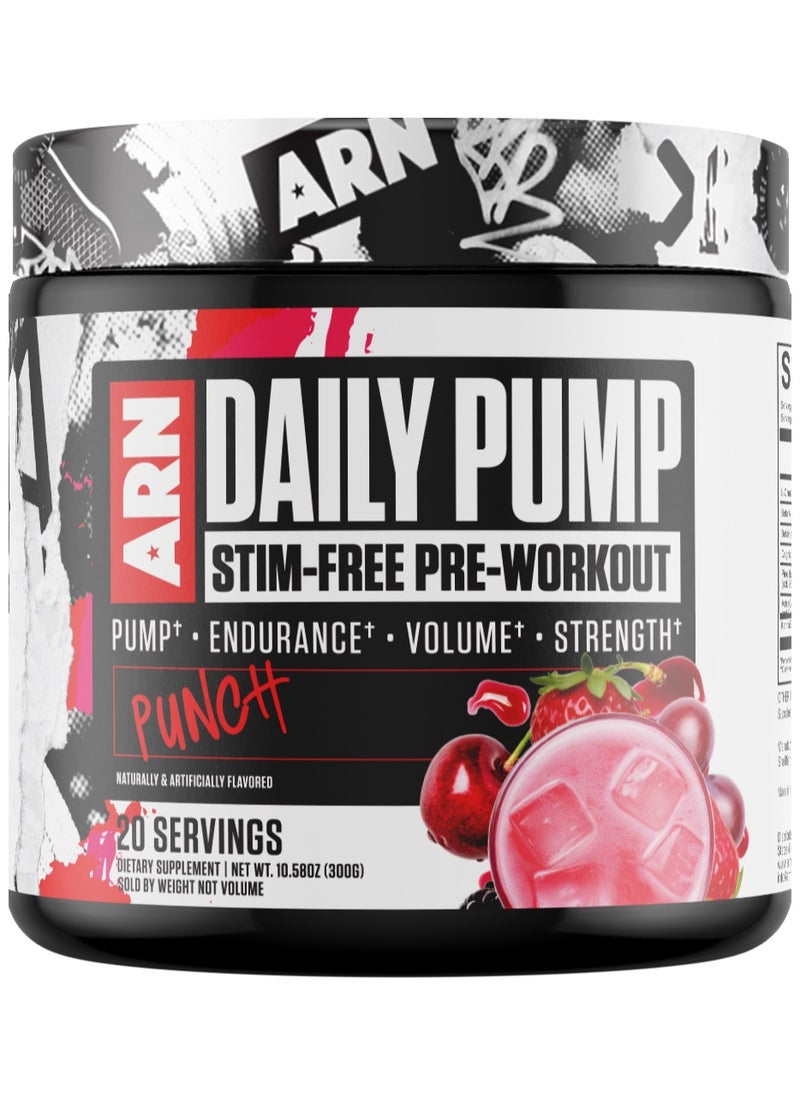 Arms Race Nutrition Daily Pump Stim / Caffeine Free Pre-Workout, 20 Servings (Punch)