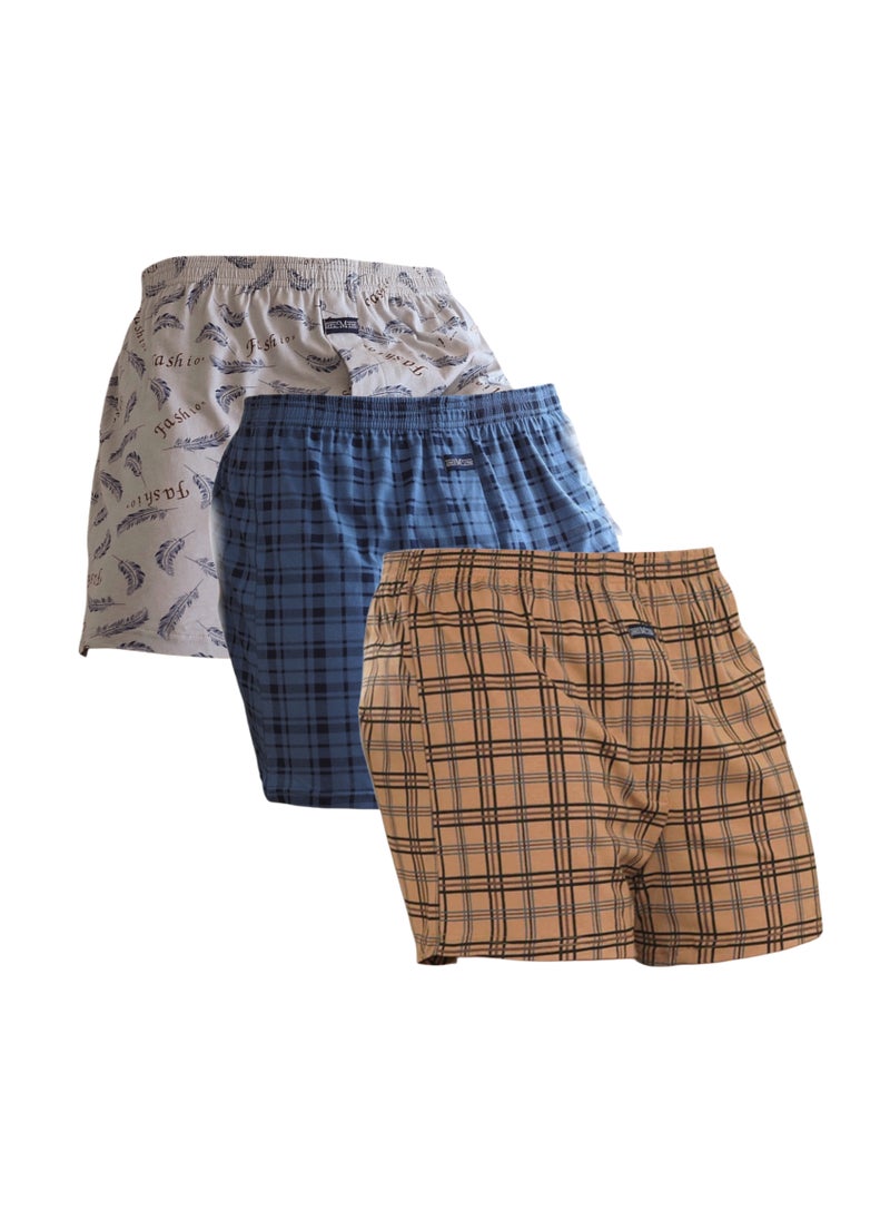 3 Pieces Cotton Boxer Shots For Men