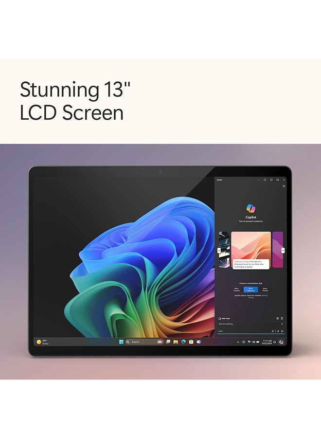 Surface Pro 10 Laptop With 13-Inch Display, Core Ultra 7 165U Processor/16GB RAM/256GB SSD/Intel Graphics/Windows 11 Pro With Pro Keyboard + Slim Pen + GizPro Hub English silver